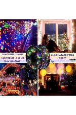 Instalație Crăciun 240 LED – 50 m, 8 moduri, RGB - imagine 2
