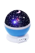 Lampă rotativă cu proiecție stele și lună – Albastră - imagine 2