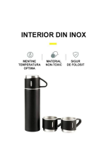 Set termos 500 ml + 2 căni – inox - imagine 2